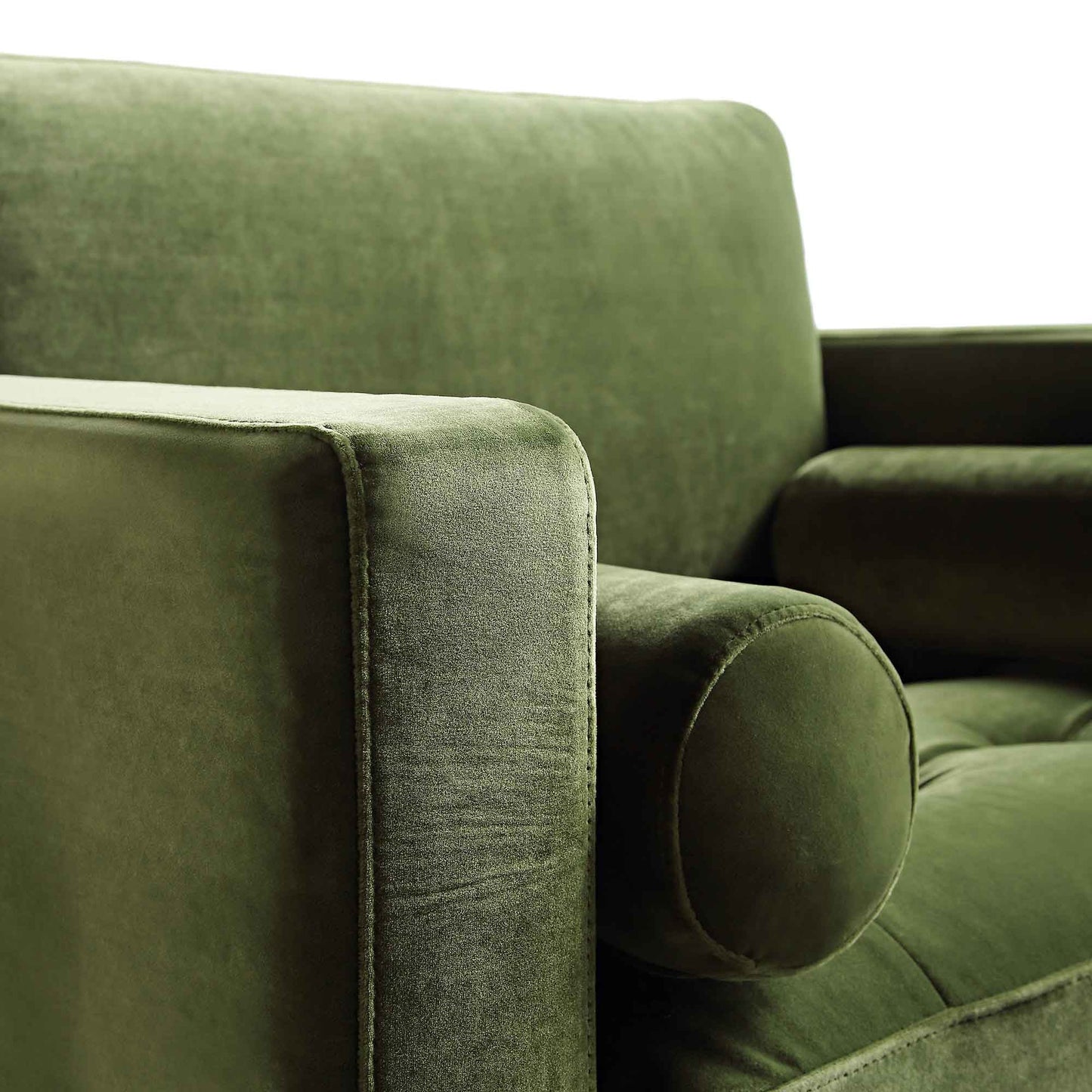 Fauteuil Henrietta, velours vert mousse