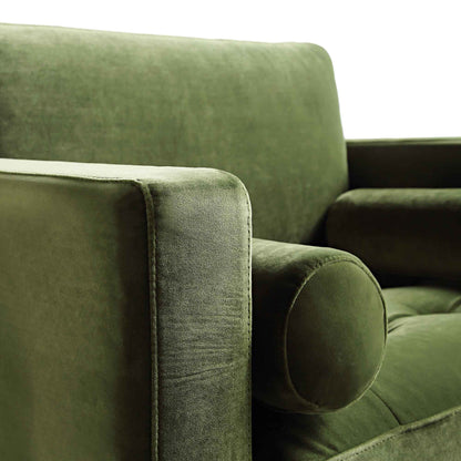 Fauteuil Henrietta, velours vert mousse