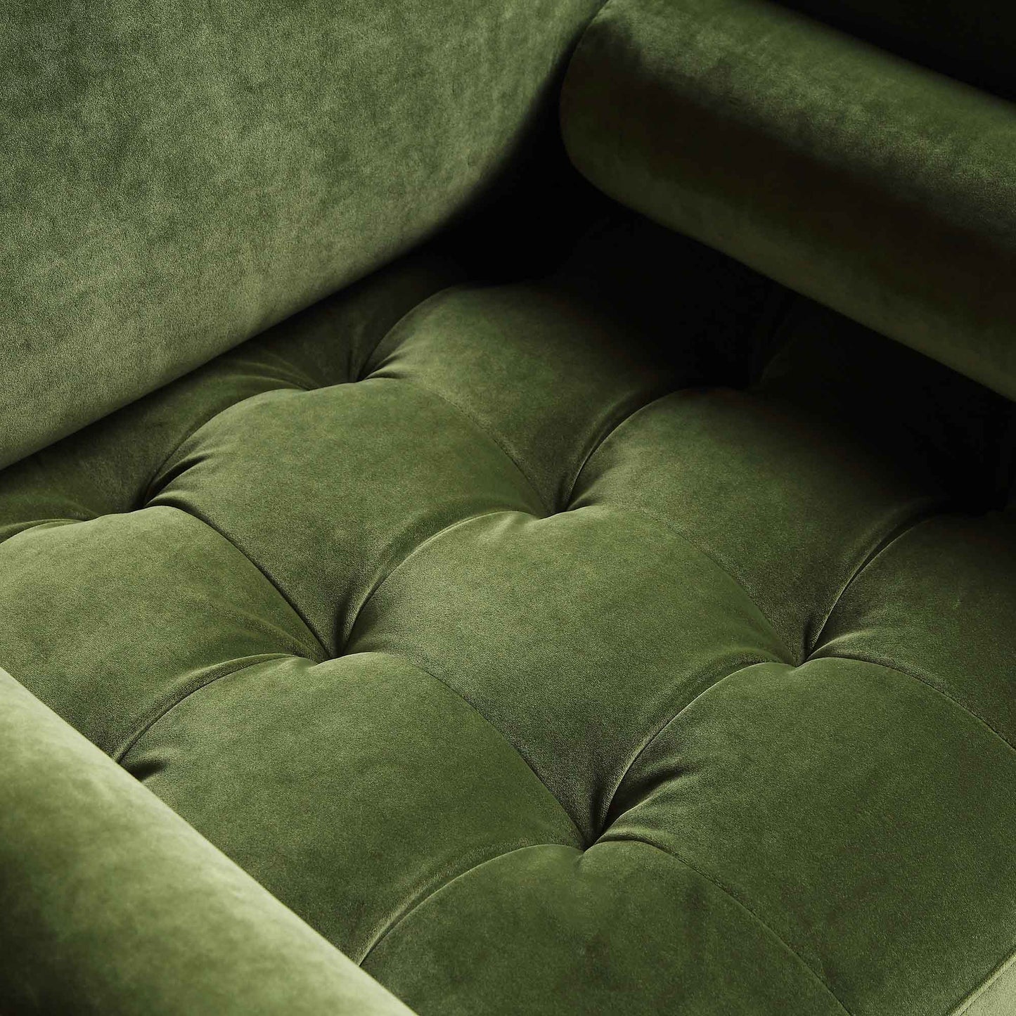 Fauteuil Henrietta, velours vert mousse