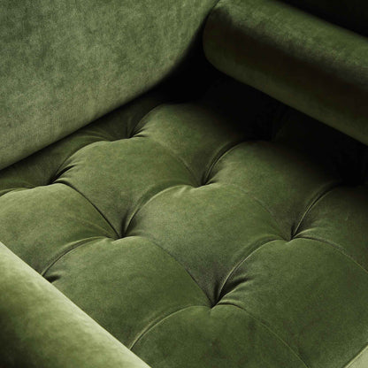 Fauteuil Henrietta, velours vert mousse