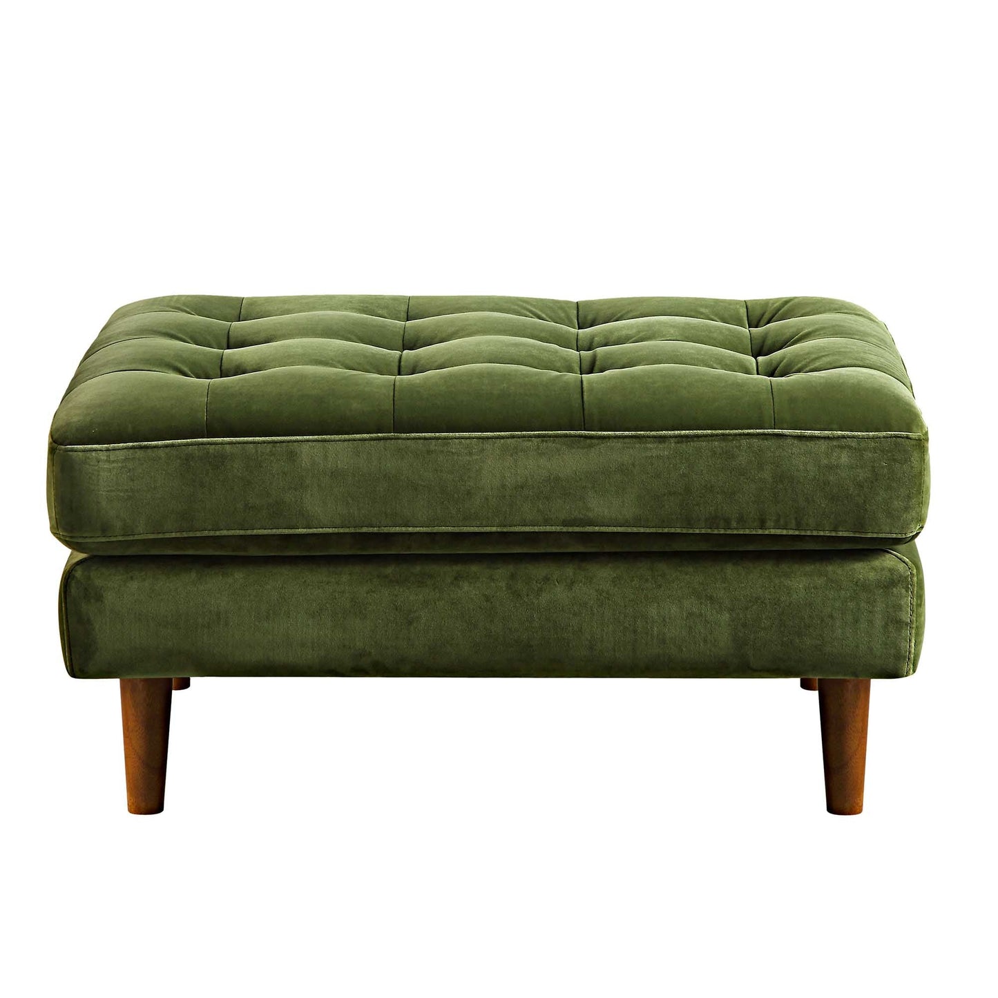 Pouf Henrietta, velours vert mousse