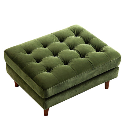 Pouf Henrietta, velours vert mousse
