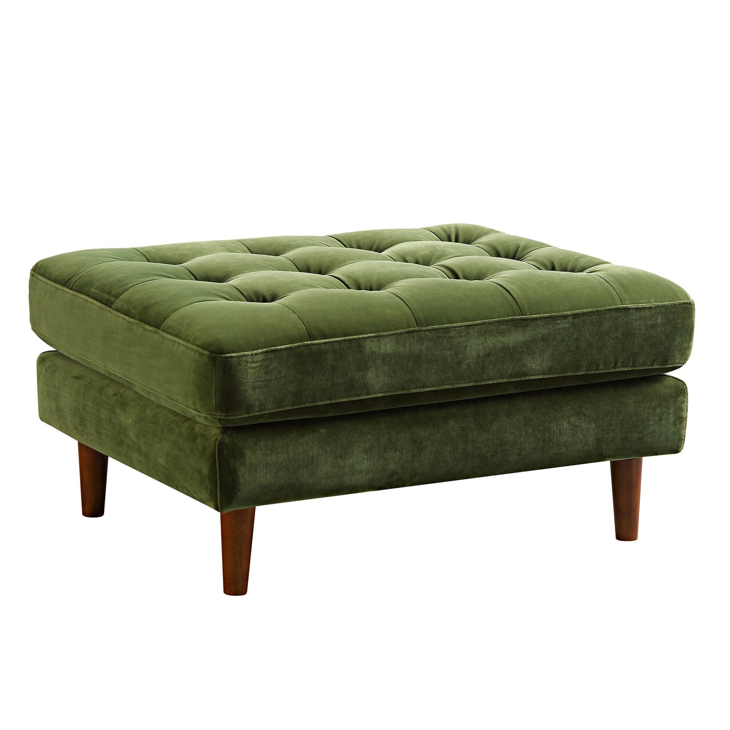 Pouf Henrietta, velours vert mousse