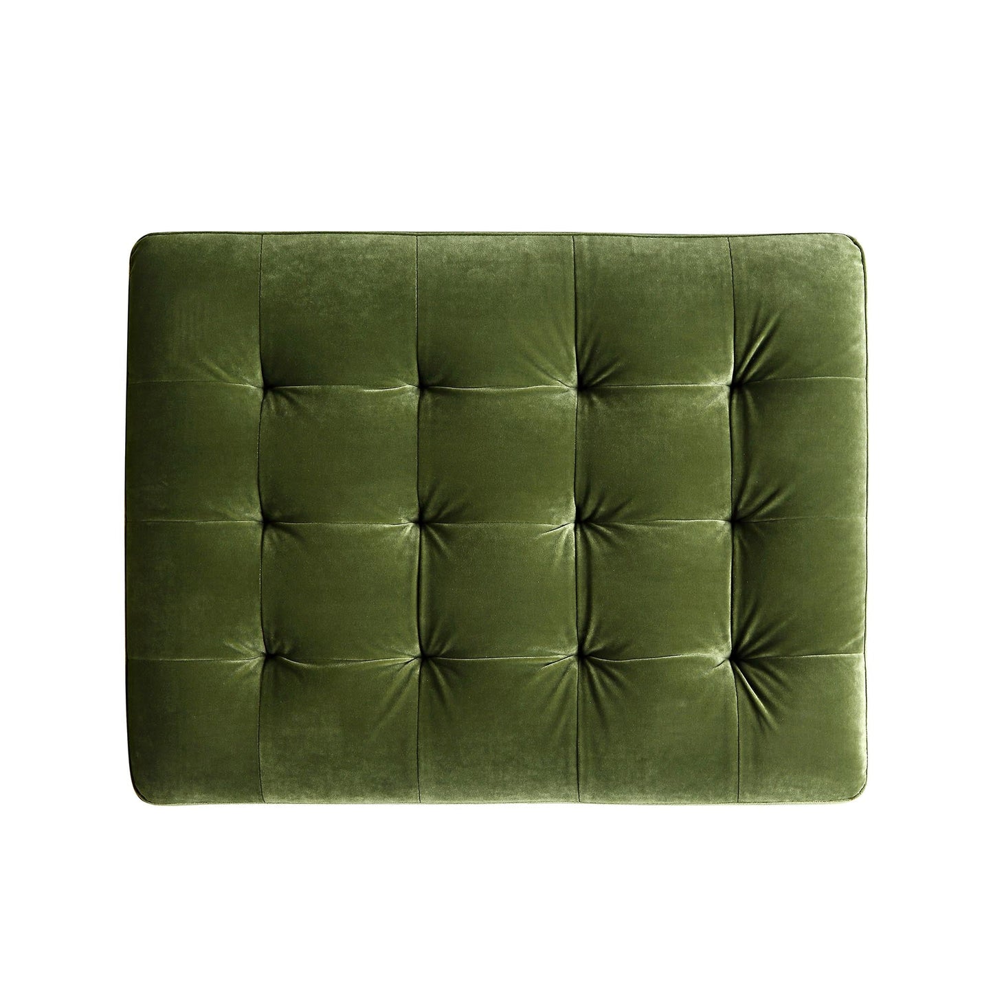 Pouf Henrietta, velours vert mousse