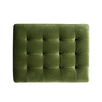 Pouf Henrietta, velours vert mousse
