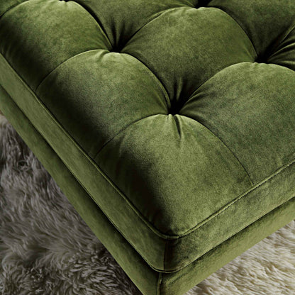 Pouf Henrietta, velours vert mousse