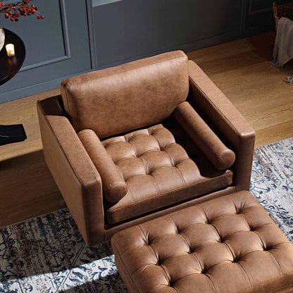 Fauteuil Henrietta, simili-daim beige