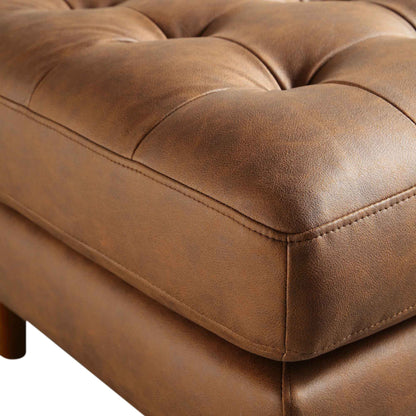 Pouf Henrietta, simili-daim beige