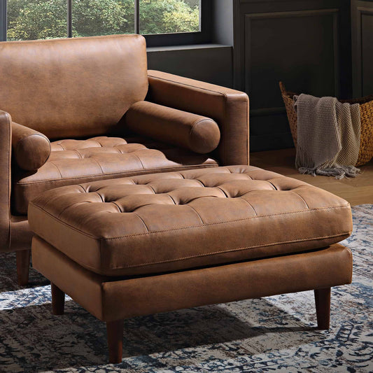 Pouf Henrietta, simili-daim beige