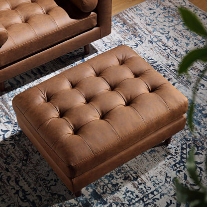 Pouf Henrietta, simili-daim beige