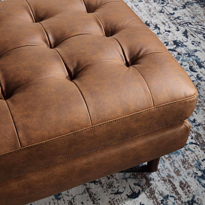 Pouf Henrietta, simili-daim beige