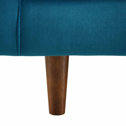 Fauteuil Henrietta, velours bleu sarcelle
