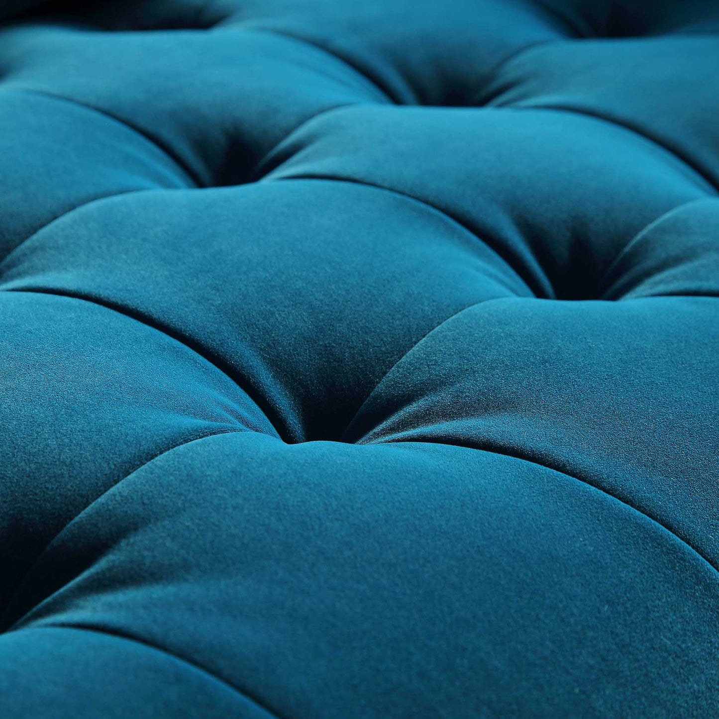 Canapé 2 places Henrietta, velours bleu sarcelle