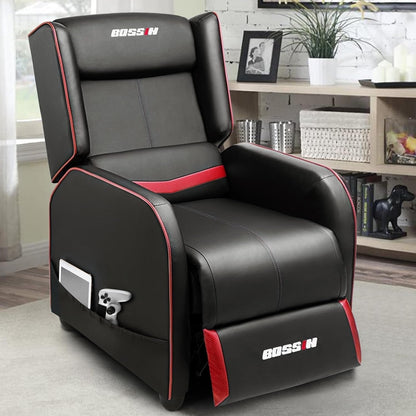 Fauteuil inclinable ergonomique BOSSIN en cuir PU pour le jeu, une place, pour le salon