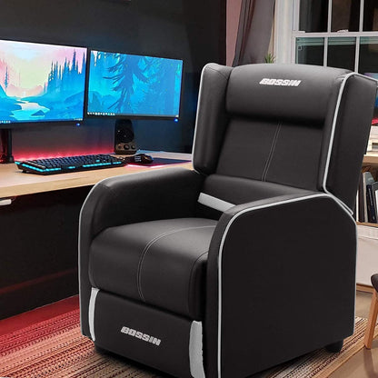 Fauteuil inclinable ergonomique BOSSIN en cuir PU pour le jeu, une place, pour le salon