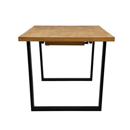 Table à manger extensible BERN 6-8 places en chêne avec pieds en métal