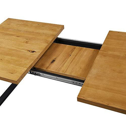 Table à manger extensible BERN 6-8 places en chêne avec pieds en métal