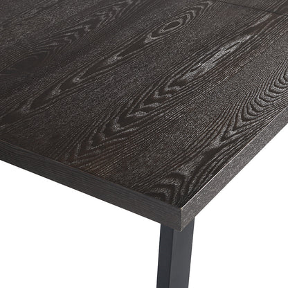 Table à manger extensible BERN 6-8 places en chêne foncé avec pieds en métal