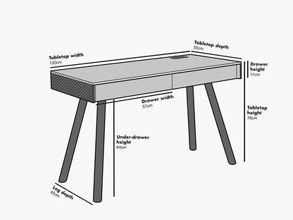 Bureau intelligent ZERMATT avec haut-parleur Bluetooth/USB intégré et chargeur