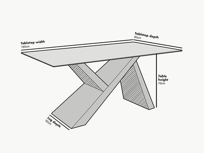 Table à manger effet chêne Orillia 160 cm avec plateau blanc
