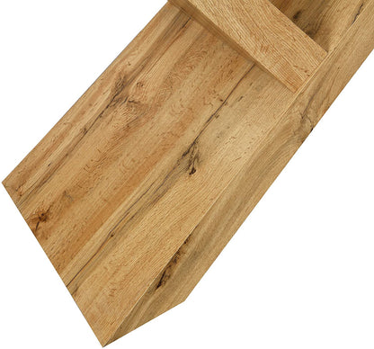 Table à manger effet chêne Orillia 160 cm avec plateau blanc