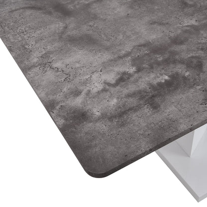 Table à manger extensible effet béton Goswell 6 à 8 places