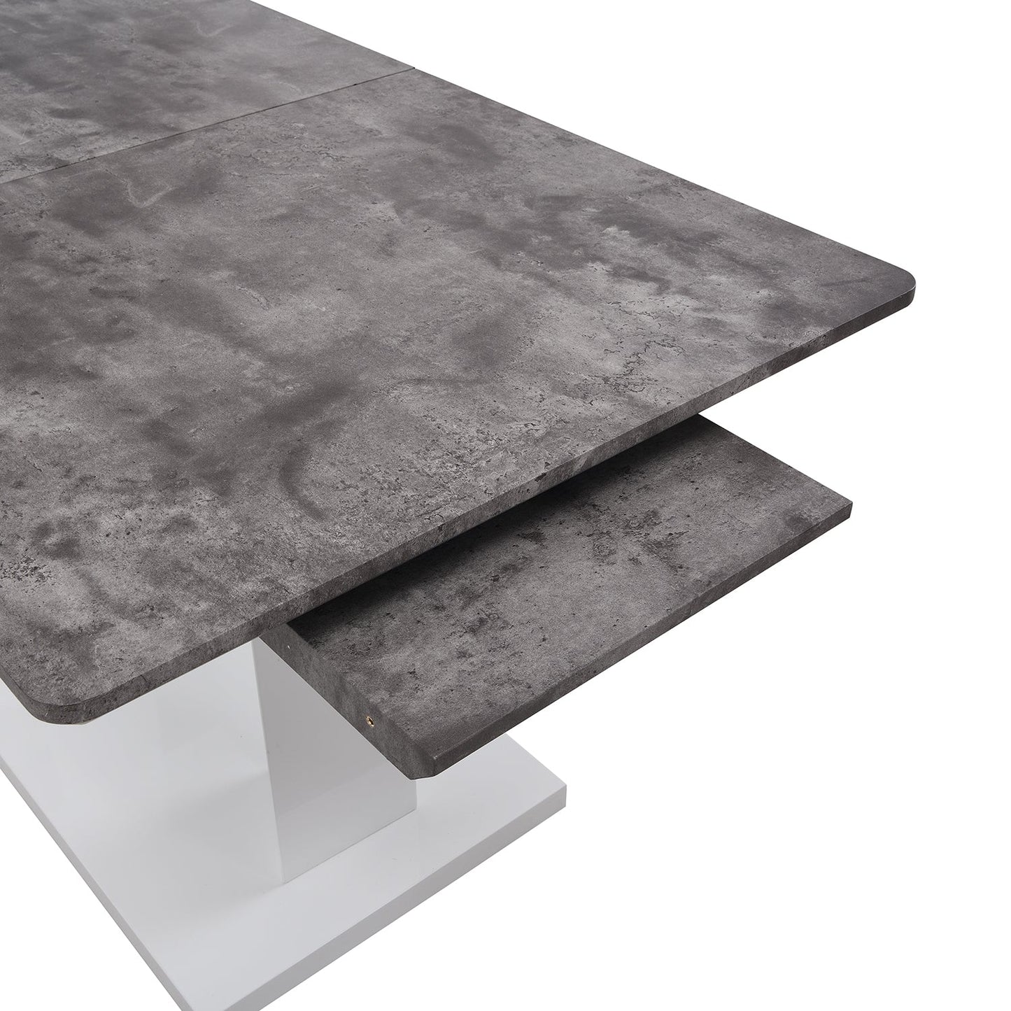 Table à manger extensible effet béton Goswell 6 à 8 places