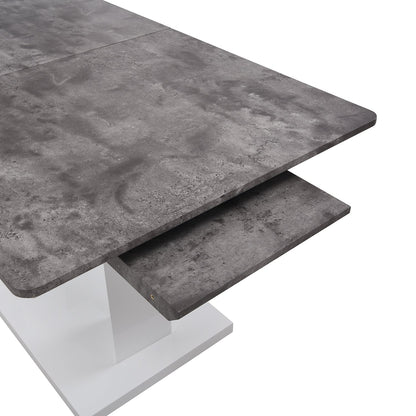 Table à manger extensible effet béton Goswell 6 à 8 places