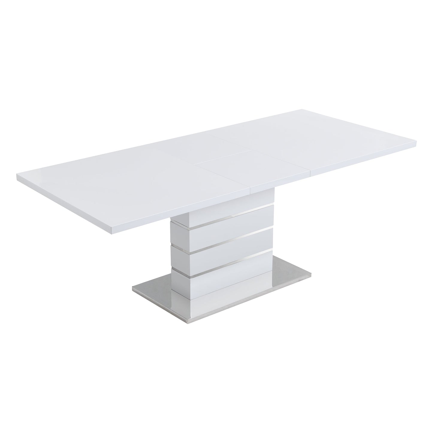 Table à manger extensible Hayne blanc brillant 6 à 8 places