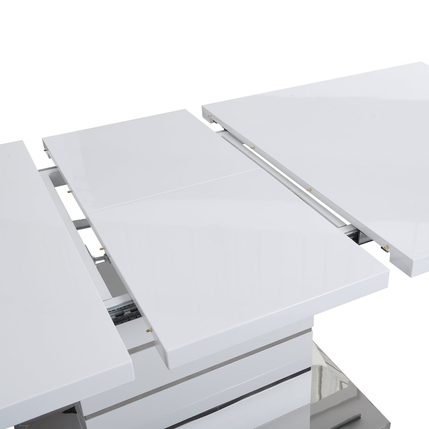 Table à manger extensible Hayne blanc brillant 6 à 8 places