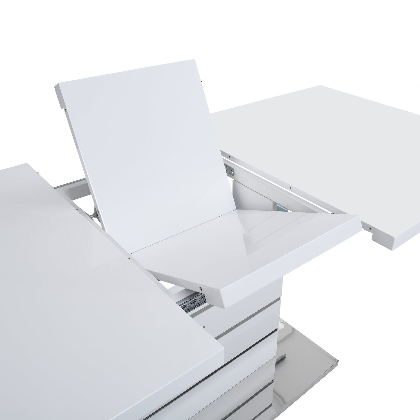 Table à manger extensible Hayne blanc brillant 6 à 8 places