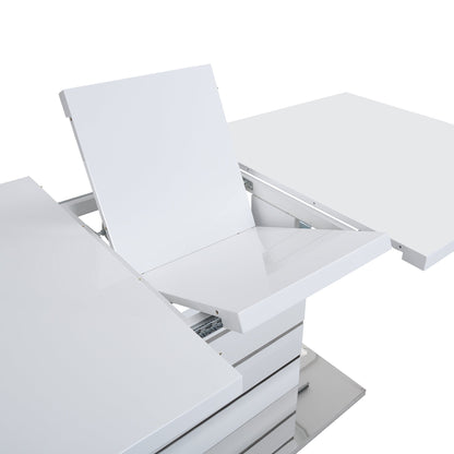 Table à manger extensible Hayne blanc brillant 6 à 8 places