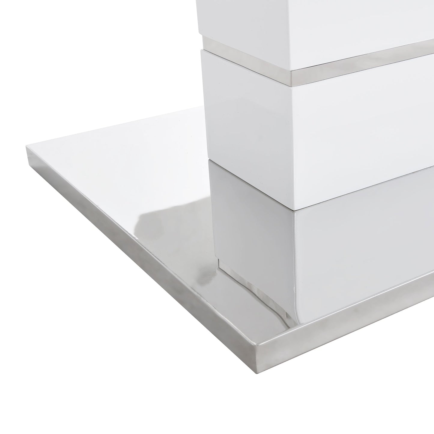 Table à manger extensible Hayne blanc brillant 6 à 8 places