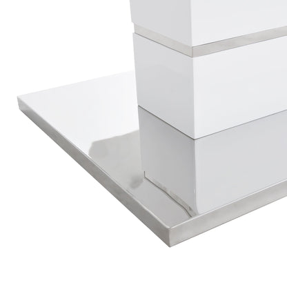 Table à manger extensible Hayne blanc brillant 6 à 8 places