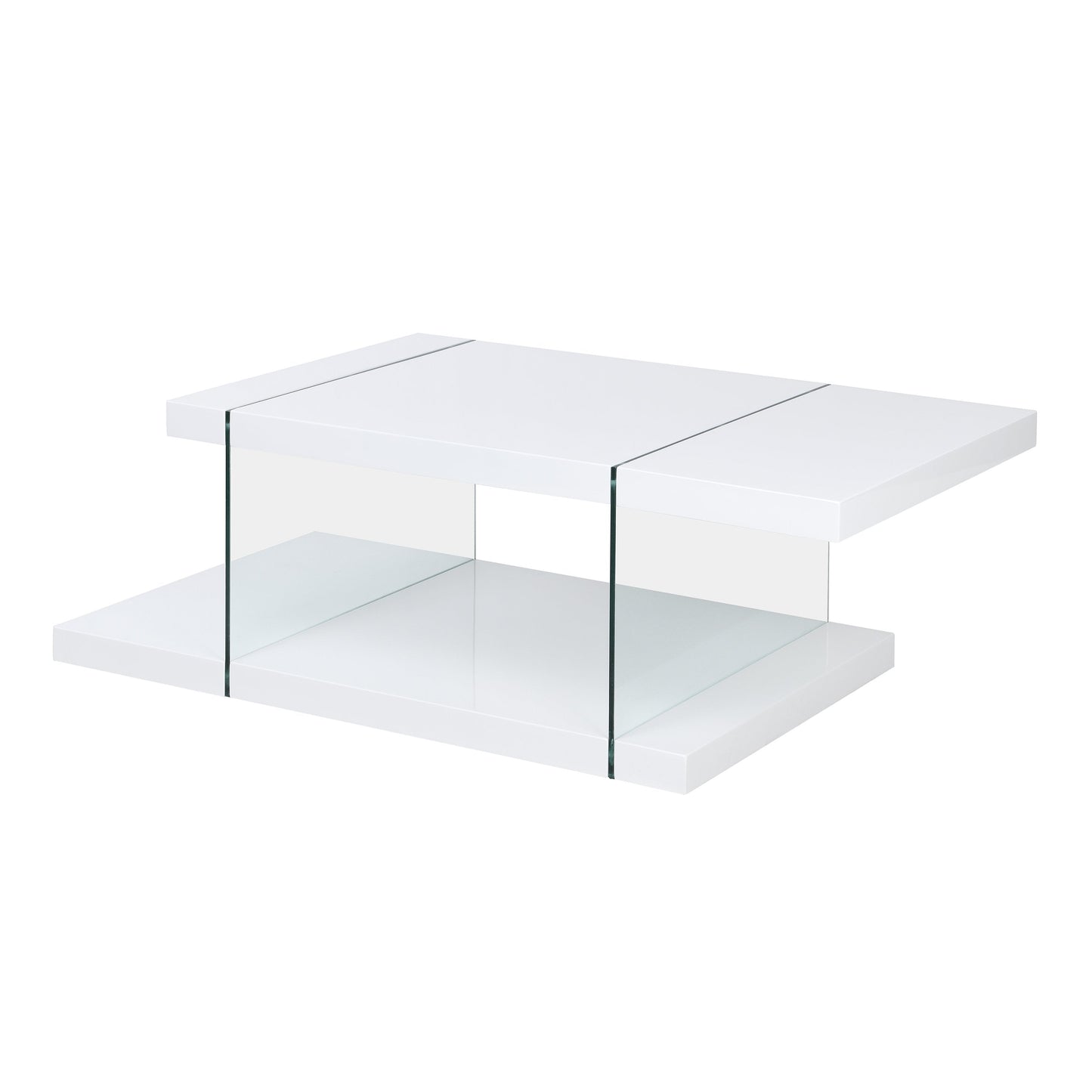 Table basse Albion blanche brillante et verre