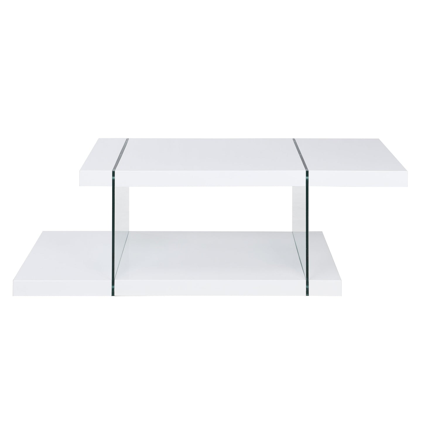 Table basse Albion blanche brillante et verre