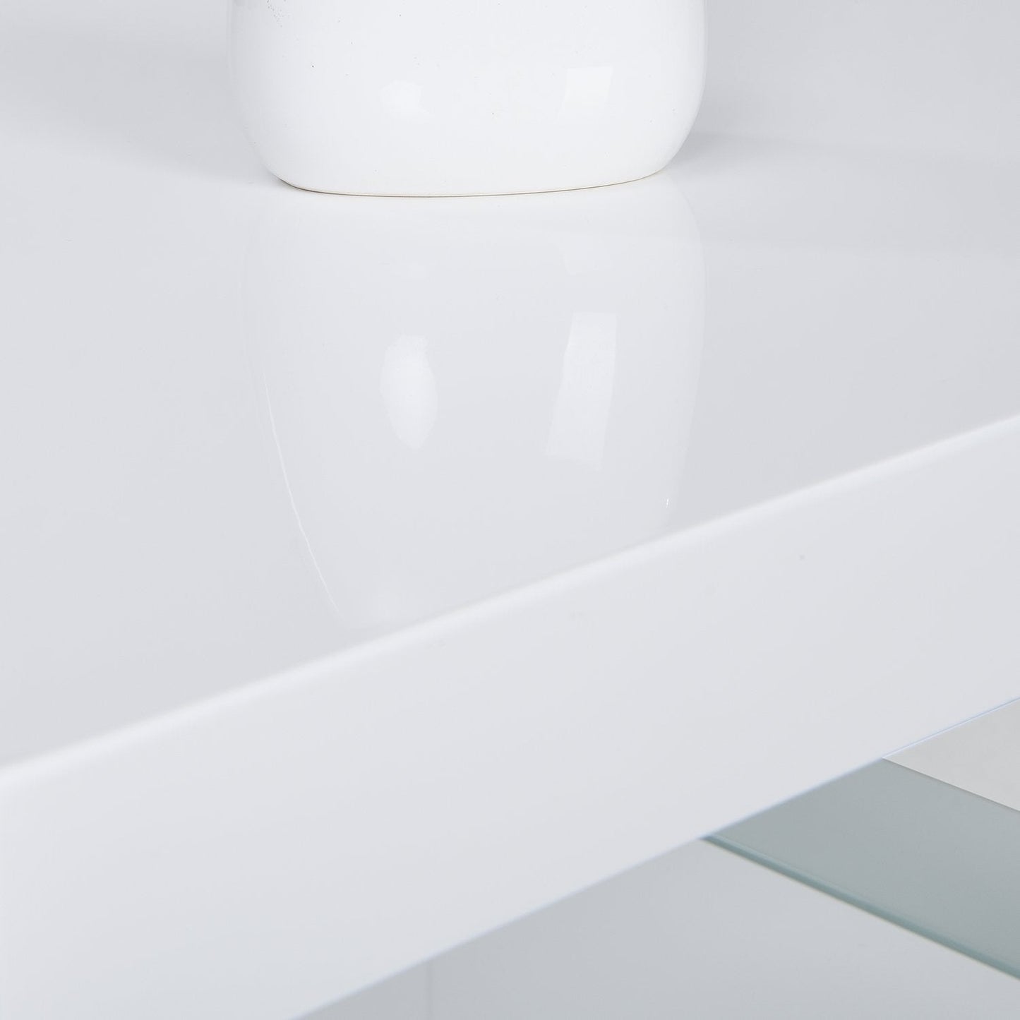 Table basse Albion blanche brillante et verre