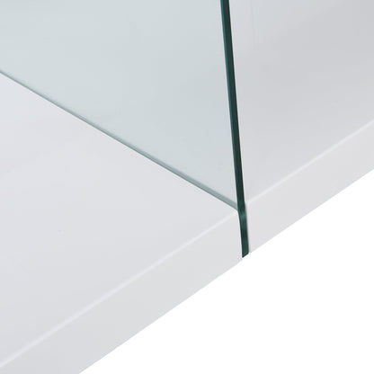 Table basse Albion blanche brillante et verre