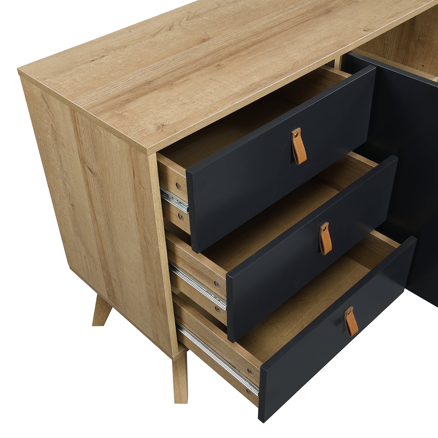 Buffet Tallis bicolore avec 2 portes et 3 tiroirs