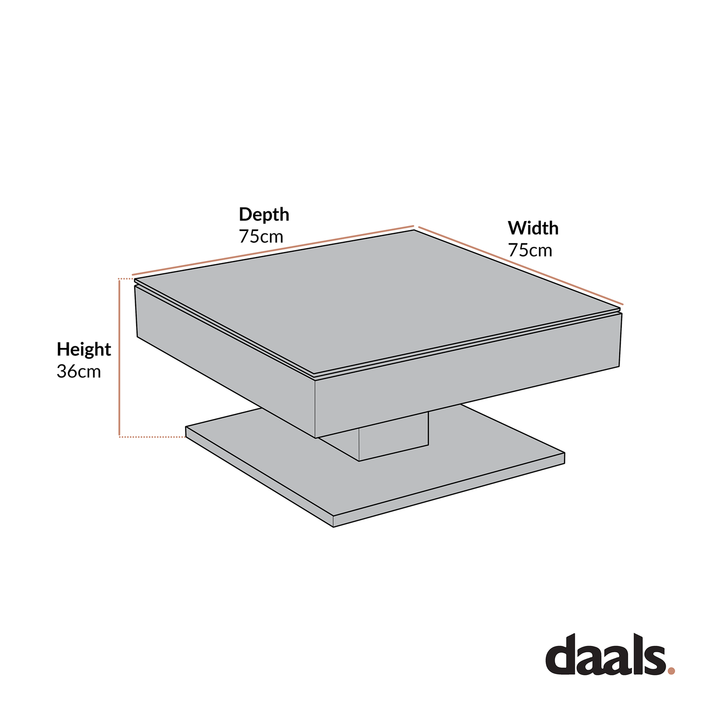 Table basse pivotante Finch blanche avec plateau en verre dépoli et base en acier inoxydable