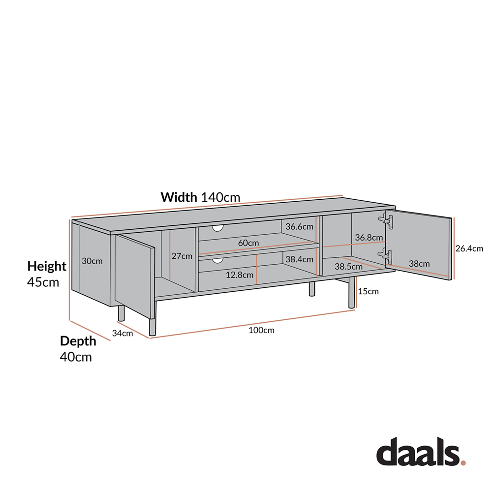 Meuble TV Brooklyn 140 cm de large