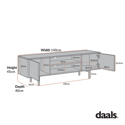 Meuble TV Brooklyn 140 cm de large