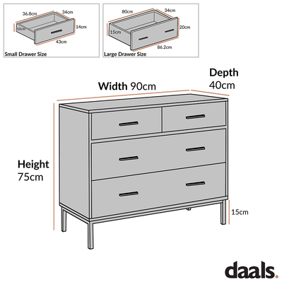 Commode 2 tiroirs sur 2 Carnaby
