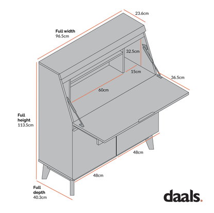 Bureau d'écriture Ernest en blanc et chêne