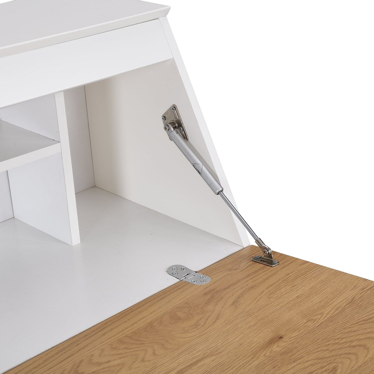 Bureau d'écriture Ernest en blanc et chêne