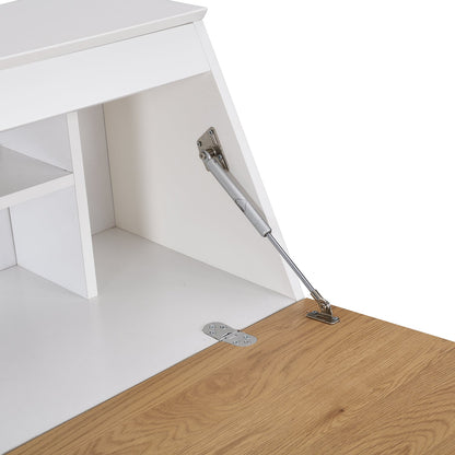 Bureau d'écriture Ernest en blanc et chêne