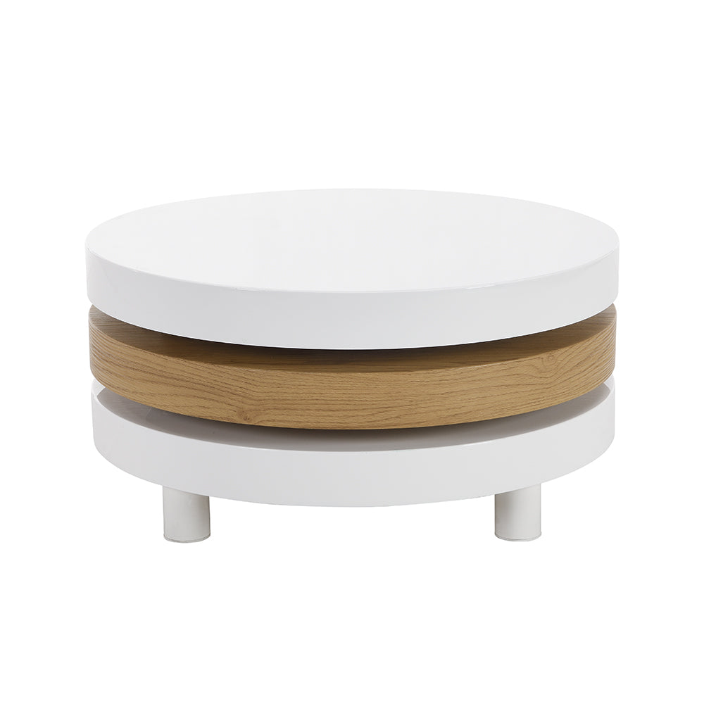 Table basse rotative brillante à 3 niveaux Gomboc