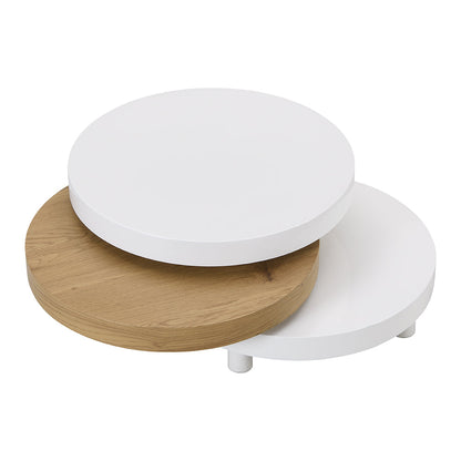 Table basse rotative brillante à 3 niveaux Gomboc