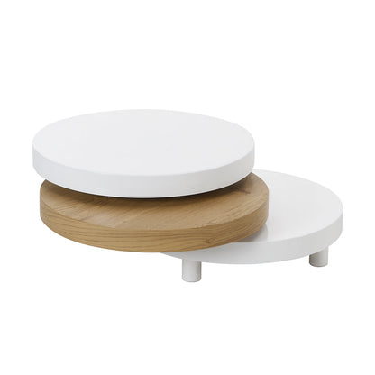 Table basse rotative brillante à 3 niveaux Gomboc