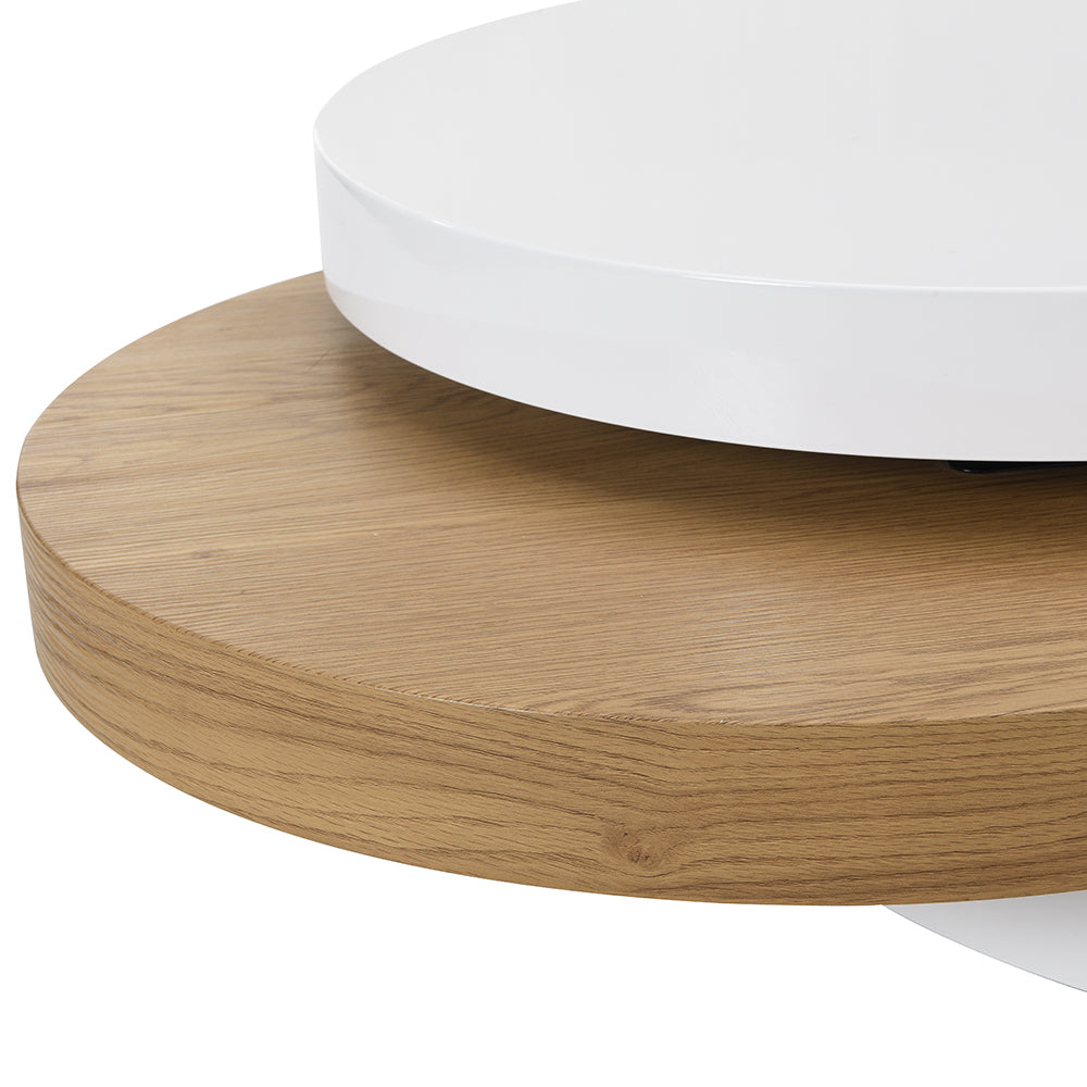 Table basse rotative brillante à 3 niveaux Gomboc